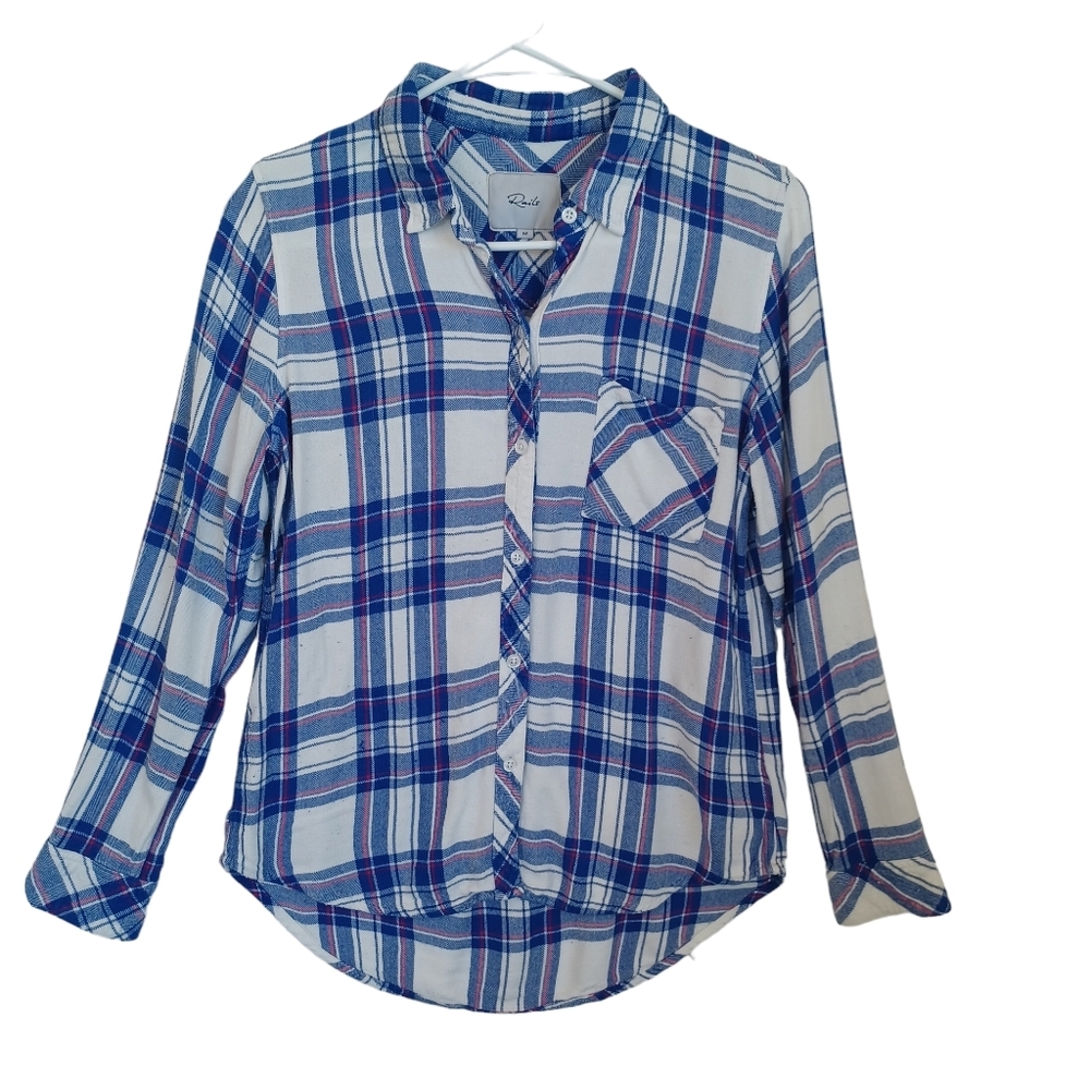 Rails‎ Hunter Shirt Blue Plaid Long Sleeves Button Front Western Womens Medium